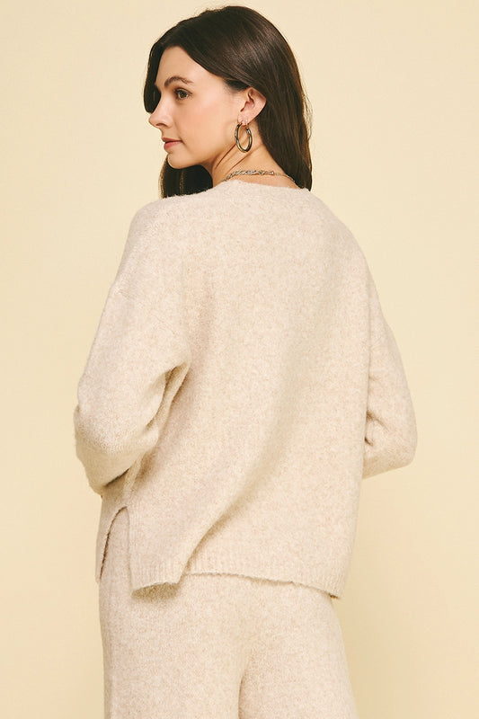 Soft Yarn Knit Sweater - Oatmeal