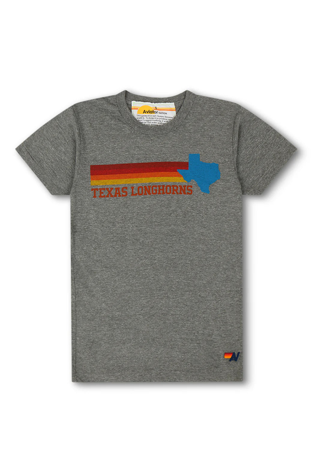 Aviator Nation - University of Texas State Logo Crew Tee Shirt - Heather