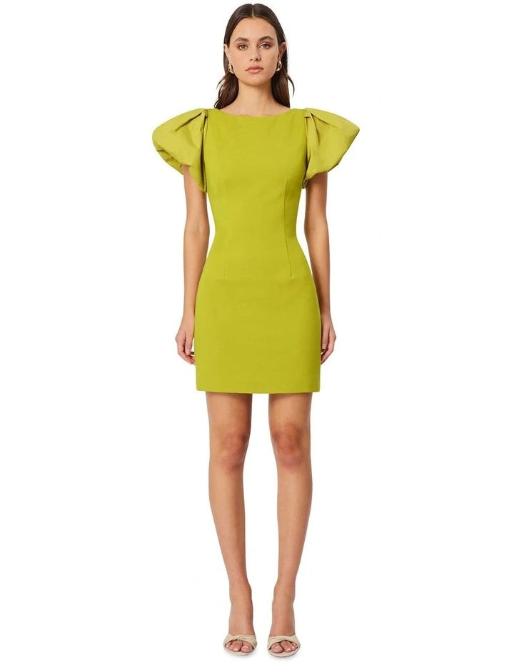 Eden Day Mini Dress in Chartreuse