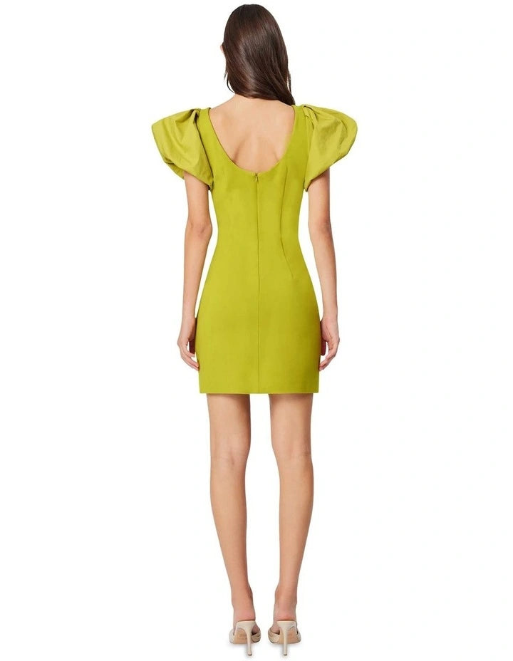 Eden Day Mini Dress in Chartreuse