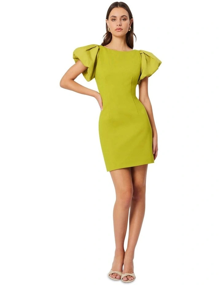 Eden Day Mini Dress in Chartreuse