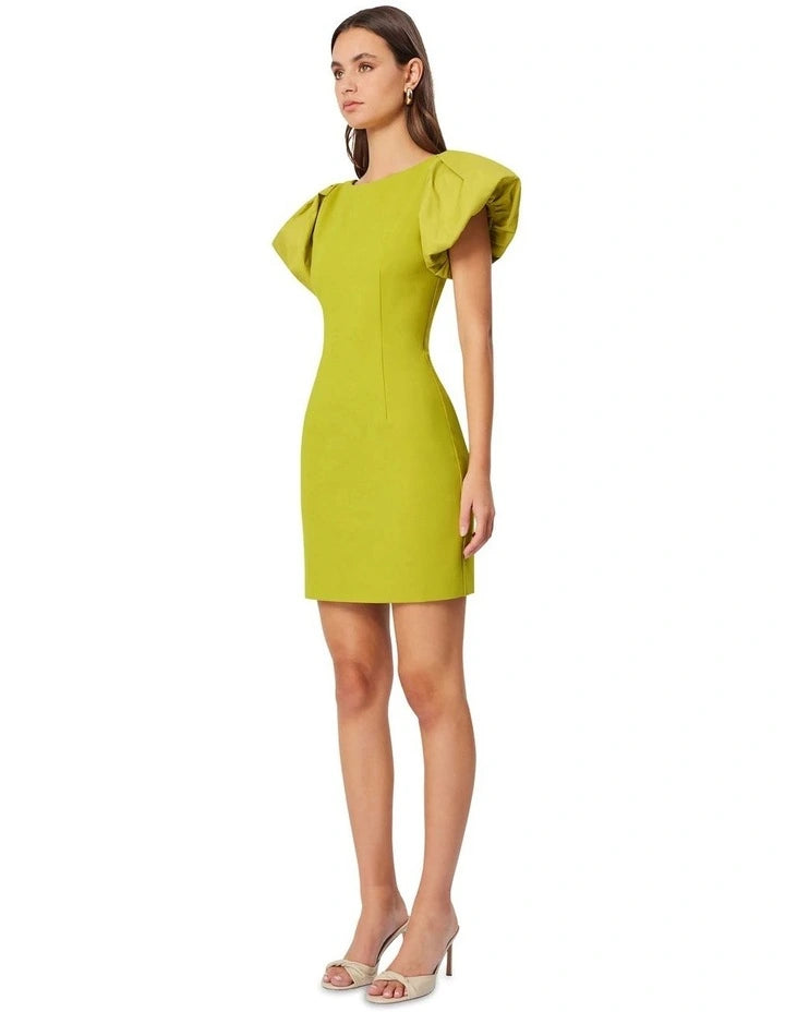 Eden Day Mini Dress in Chartreuse