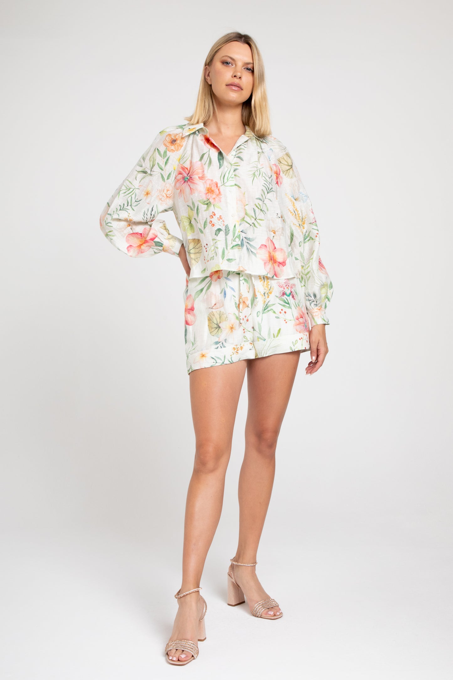 Lavender Brown - Leanna Top - Cream/Peach Multi