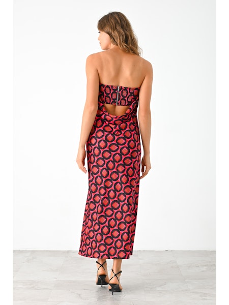 Talia Dress - Red/Pink/Black