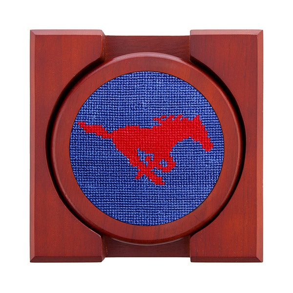 SMU Needlepoint Coaster Set