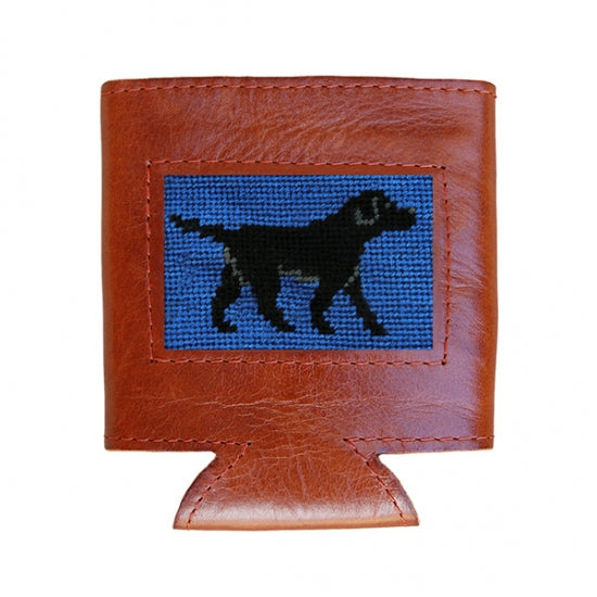 Black Lab Walking Needlepoint Can Cooler
