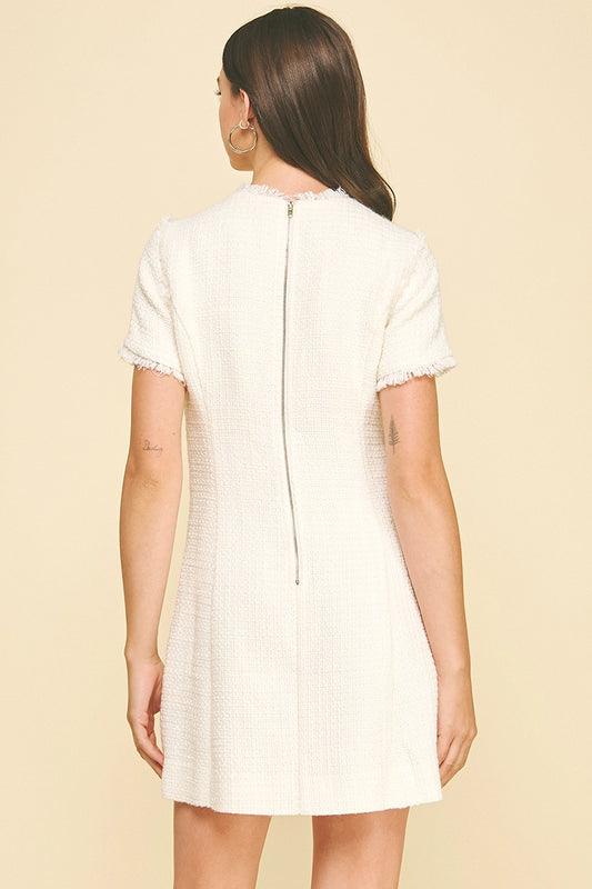 Tweed Mini Dress - Off-White