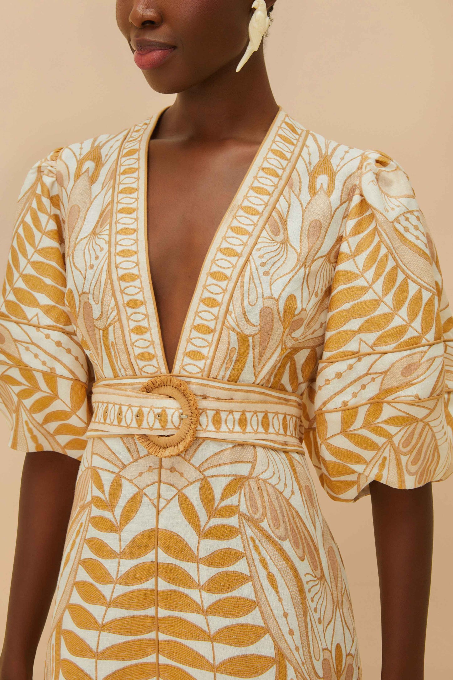 Farm Rio - Off-White Lace Nature Lenzing™ Ecovero™ Euroflax™ Mini Dress