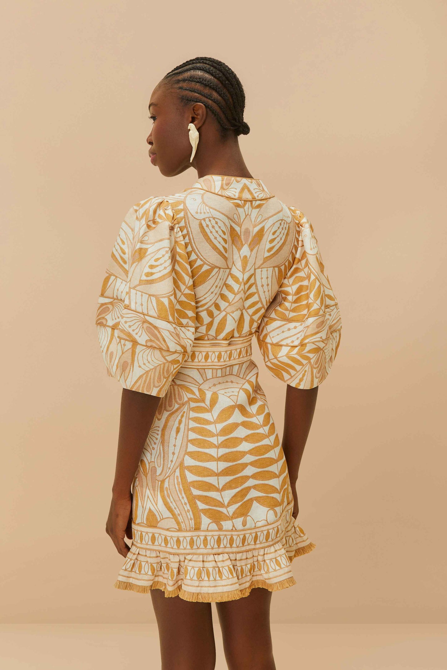 Farm Rio - Off-White Lace Nature Lenzing™ Ecovero™ Euroflax™ Mini Dress