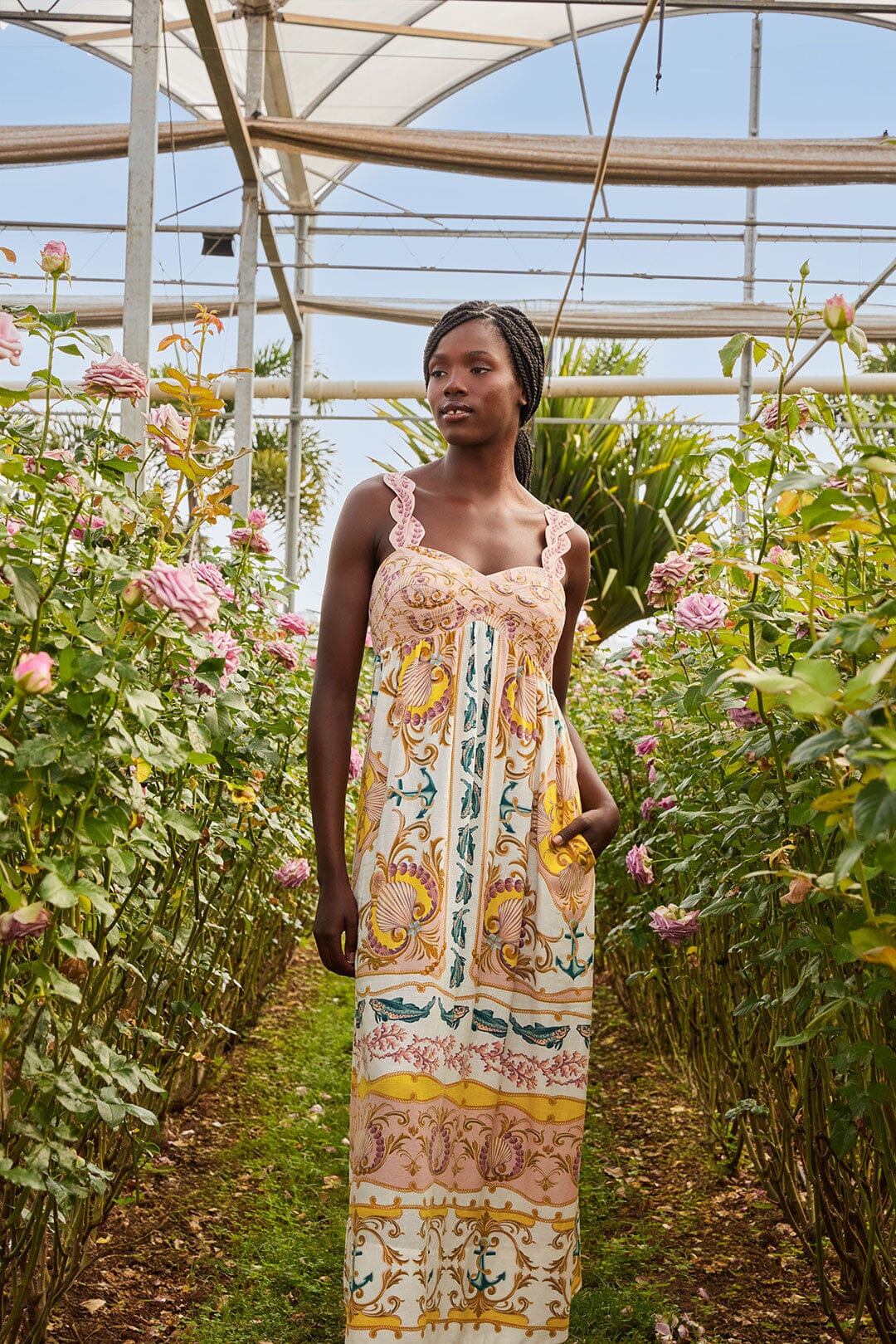Farm Rio - Off-White Maritime Magic Lenzing™ Ecovero™ Euroflax™ Maxi Dress