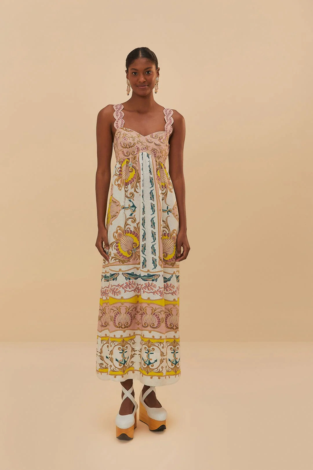 Farm Rio - Off-White Maritime Magic Lenzing™ Ecovero™ Euroflax™ Maxi Dress