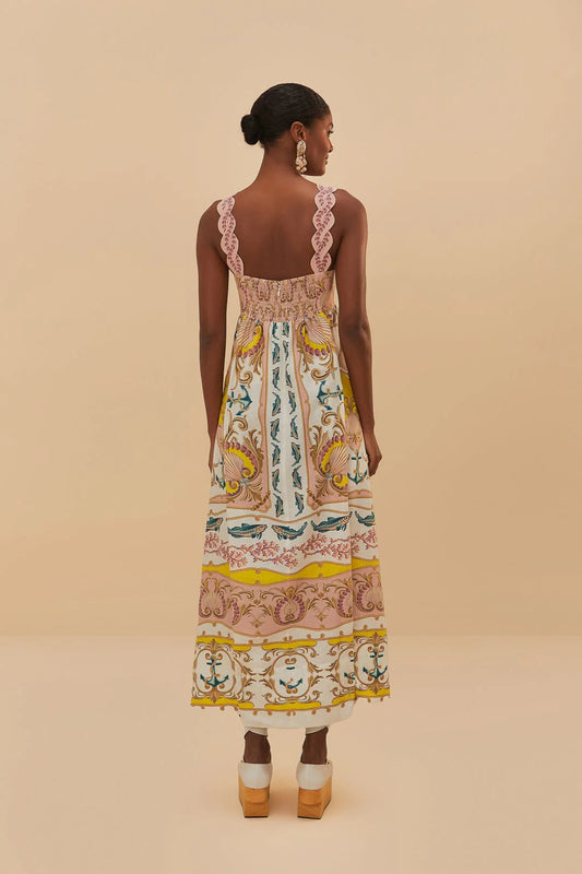 Off-White Maritime Magic Lenzing™ Ecovero™ Euroflax™ Maxi Dress