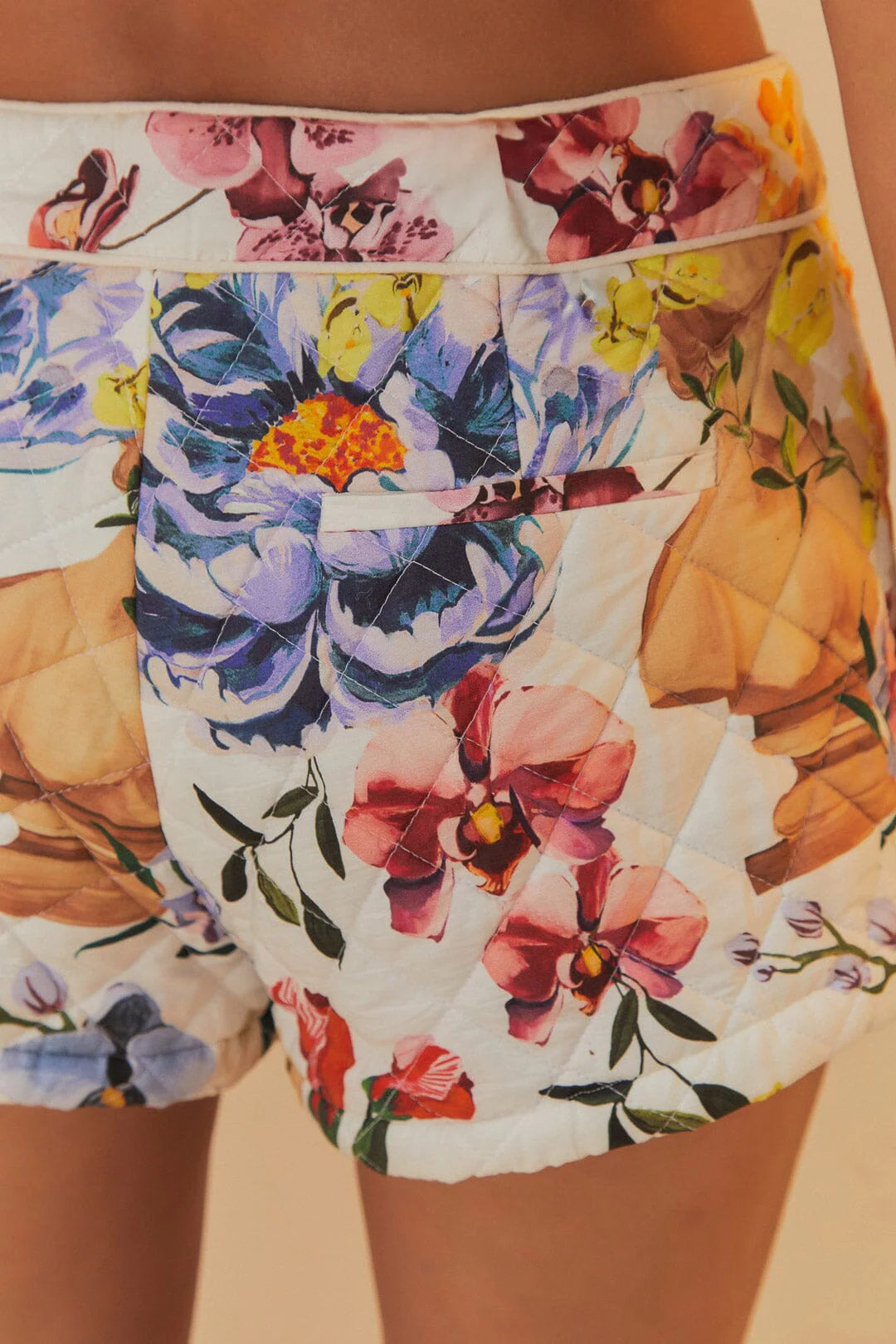 Farm Rio - Off-White Greek Garden Shorts