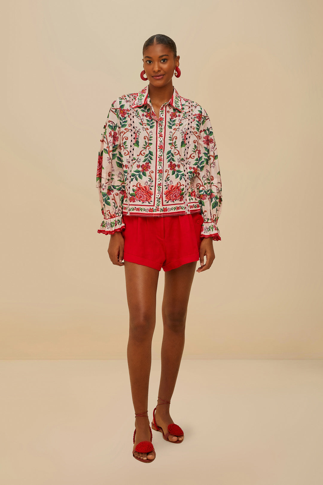 Flower Tapestry Pink Shirt