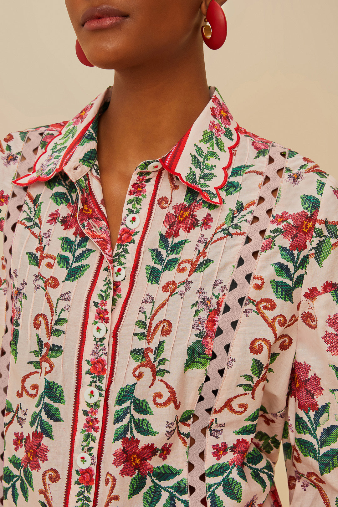 Flower Tapestry Pink Shirt