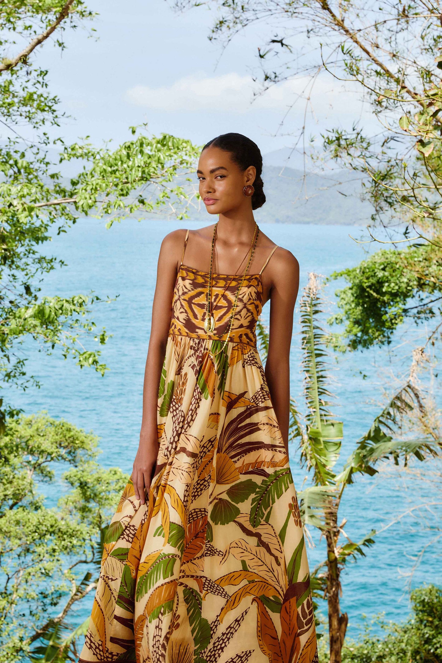 Foliage Sketch Sand Maxi