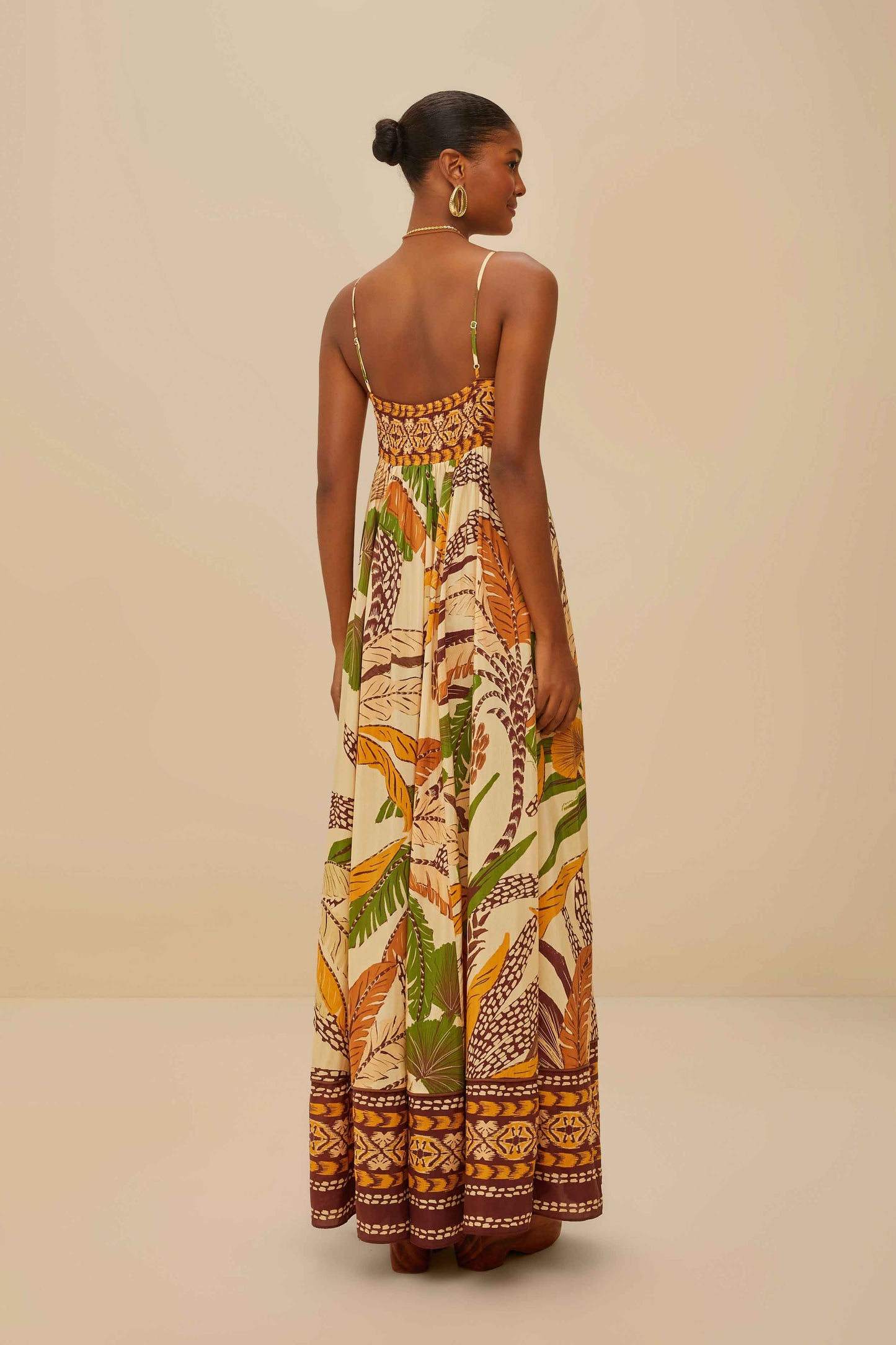 Foliage Sketch Sand Maxi