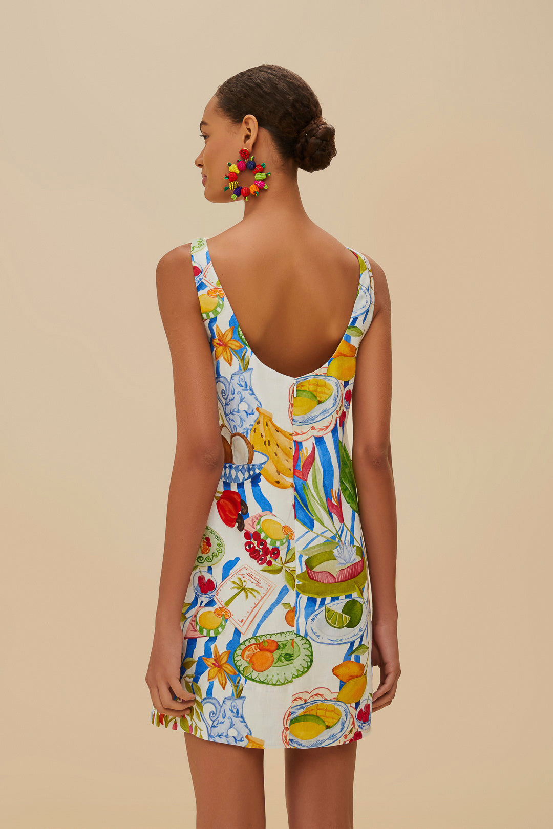 Farm Rio - Off-White Fresh Table Euroflax™ Premium Linen Mini Dress