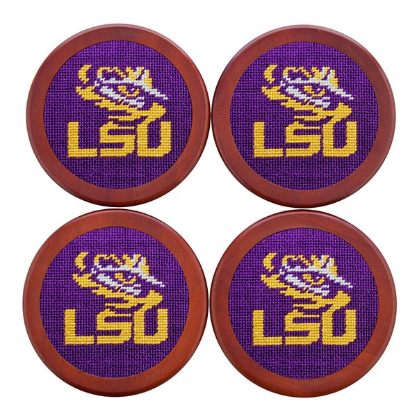 LSU Needlepoint Coaster Set