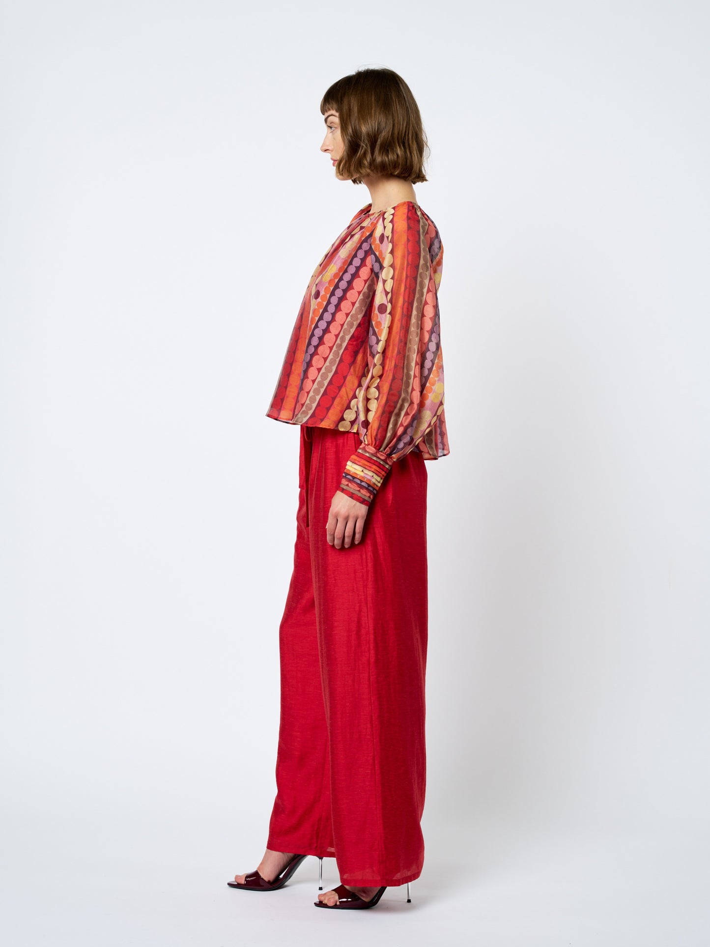 Rileigh Striped Blouse - Red Multi