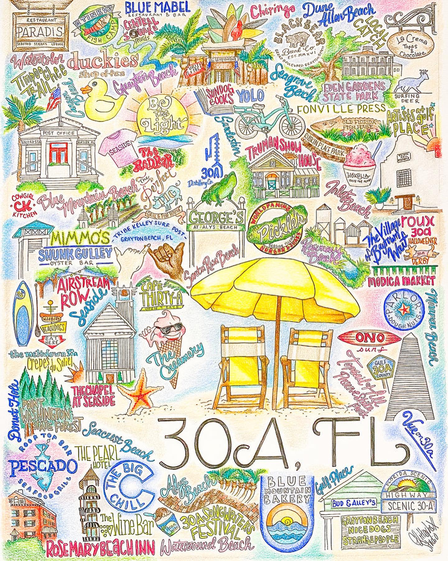 GLITTERBOXX - Hometown Print - 30A, FL