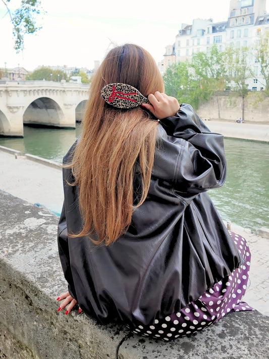 Hand-Painted Leopard Bow Amazing Hair Day Brush | Eco-Friendly