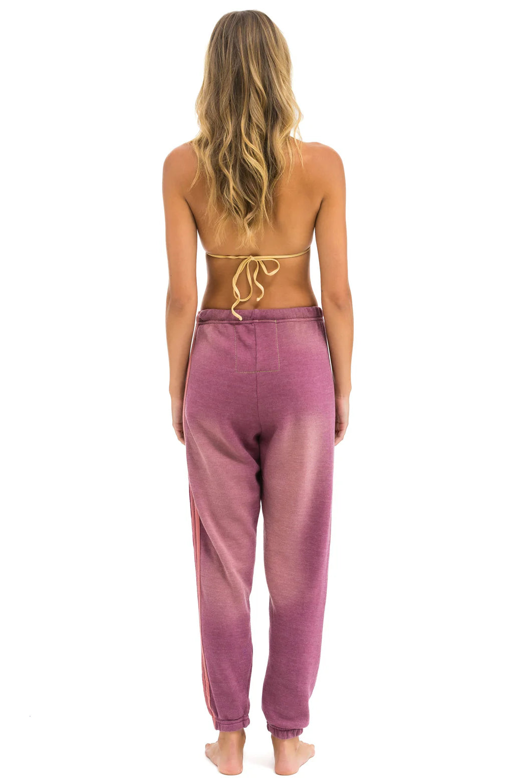 Aviator Nation - 5 Stripe Sweatpants - Faded Berry