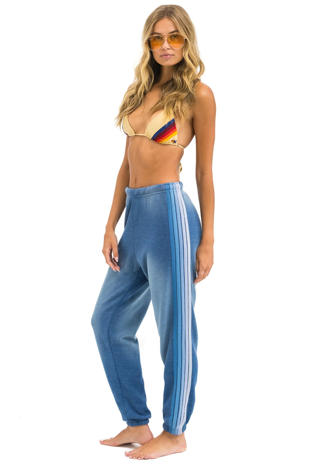5 Stripe Sweatpants - Faded Water