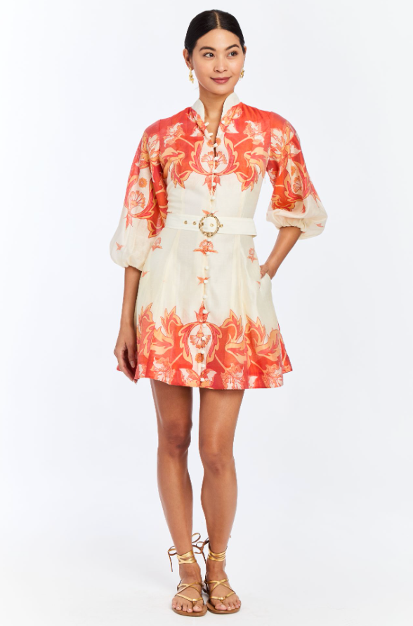 Valencia Mini Dress - Sunset Ivory