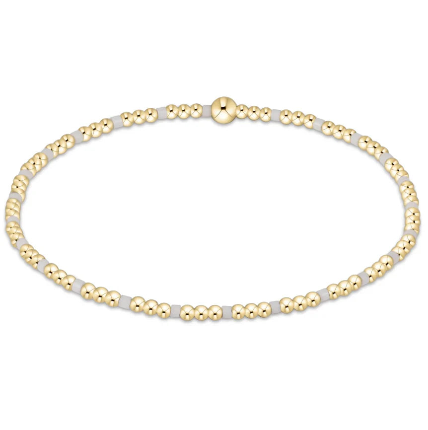 Gameday Hope Sincerity Pattern 2mm Bead Bracelet - White