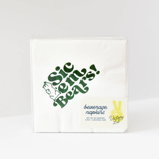 Baylor Cocktail Napkins - White