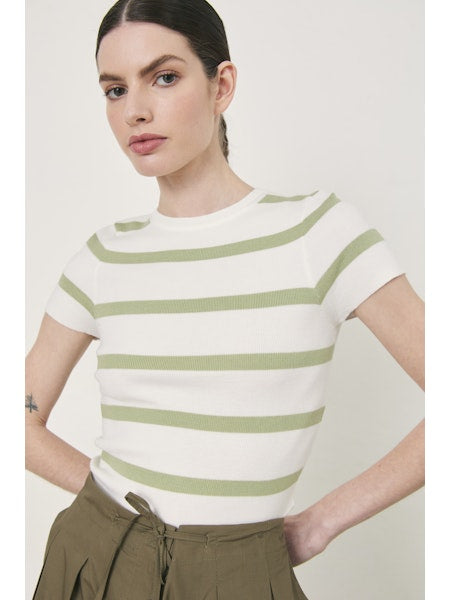 DÈLUC - Gentileschi Knit Top - Striped Green