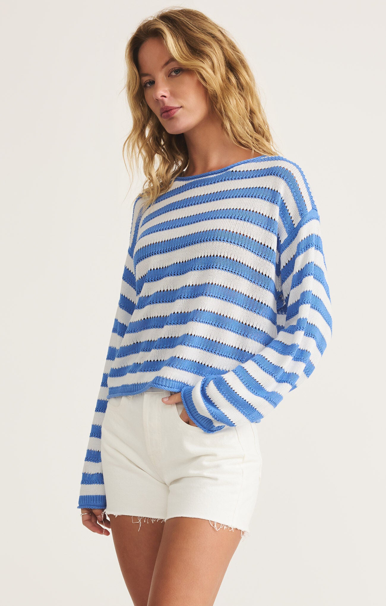 Z SUPPLY - Prado Stripe Sweater - Bay Blue