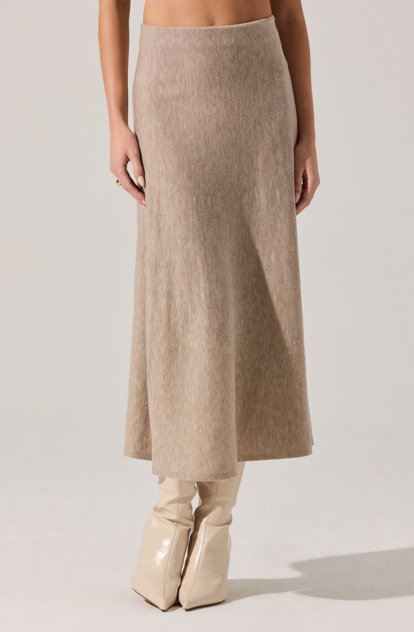 Deora Midi Sweater Skirt - Taupe