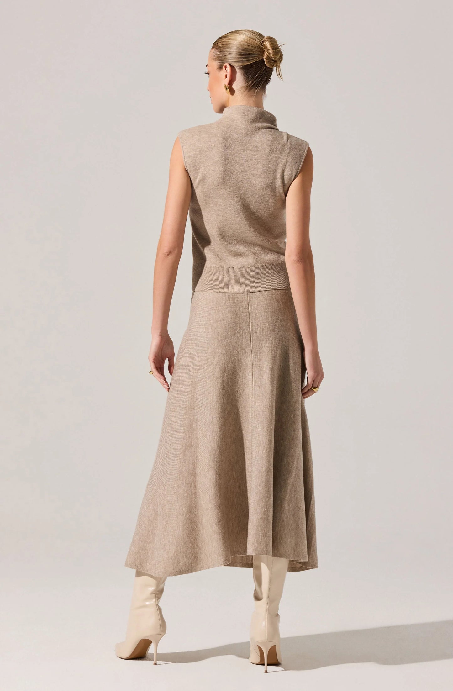 Deora Midi Sweater Skirt - Taupe