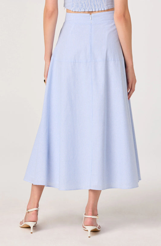 Azzura Striped Midi Skirt - Blue Stripe