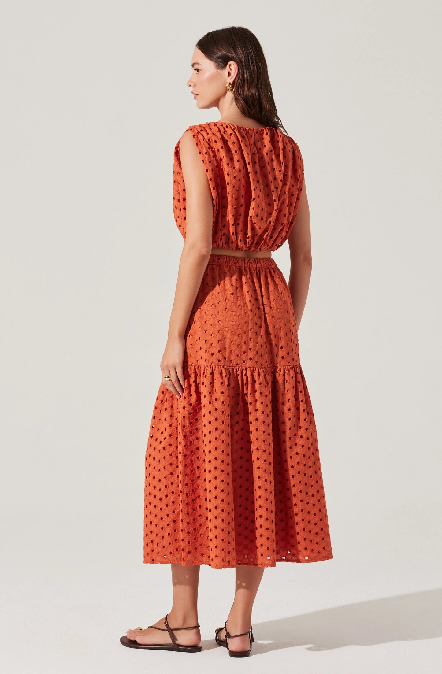 Nalley Eyelet Crop Top - Rust