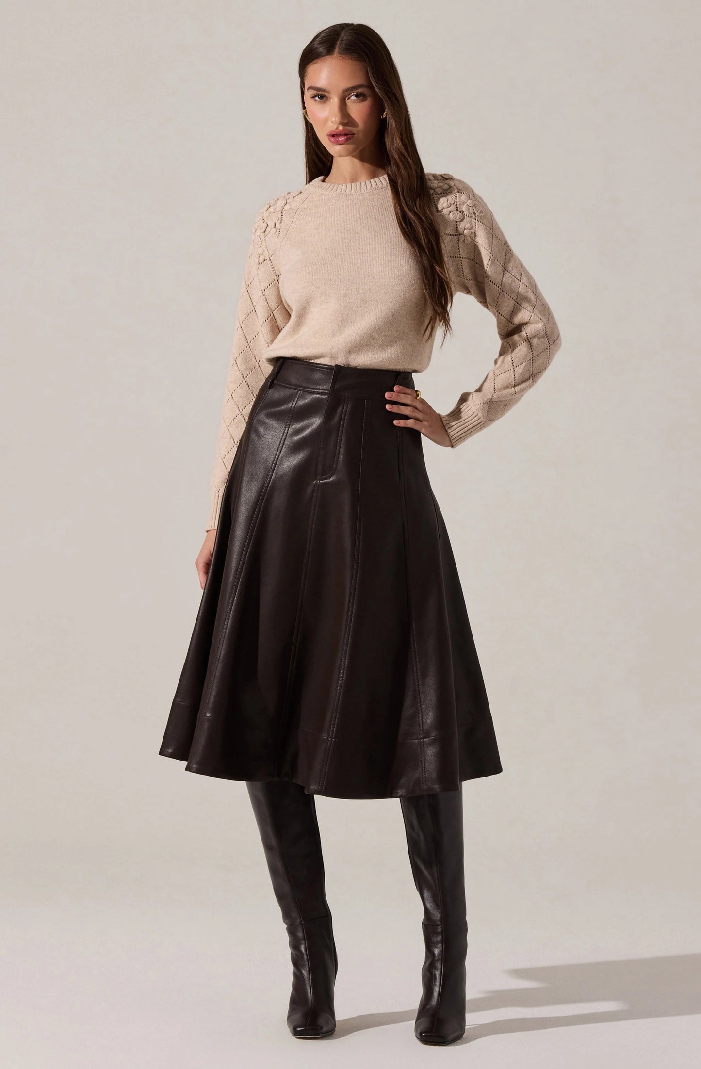 Florine 3D Floral Embroidered Sweater - Oatmeal