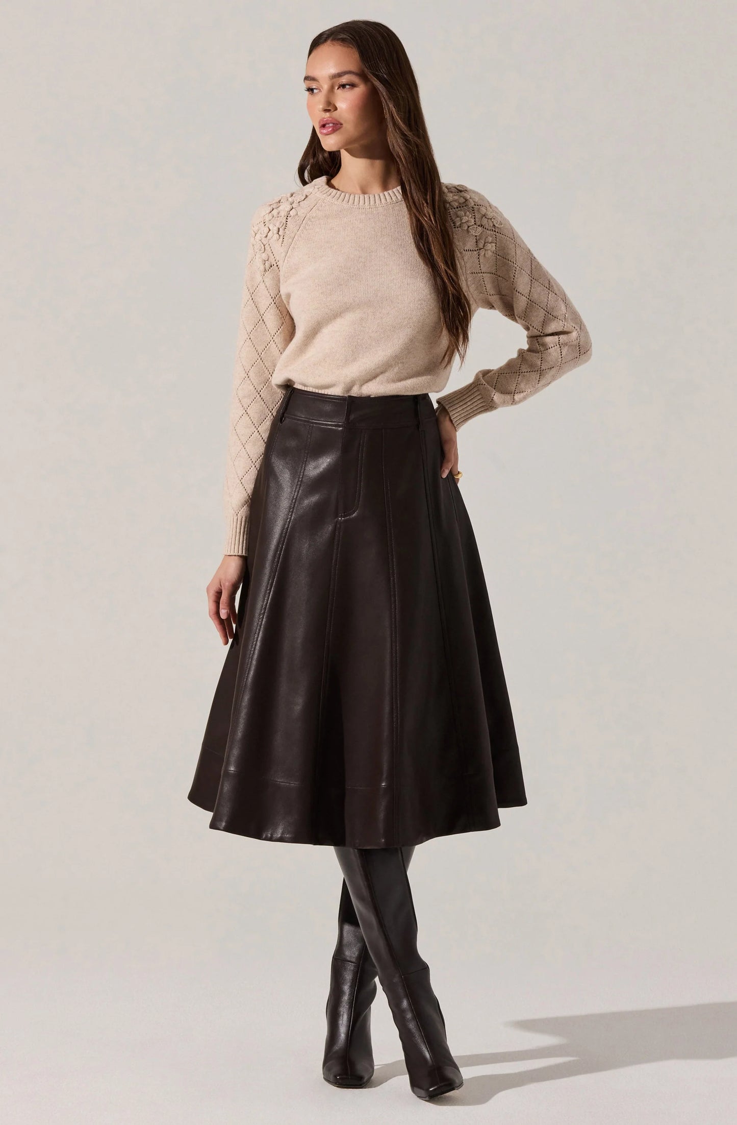 Florine 3D Floral Embroidered Sweater - Oatmeal