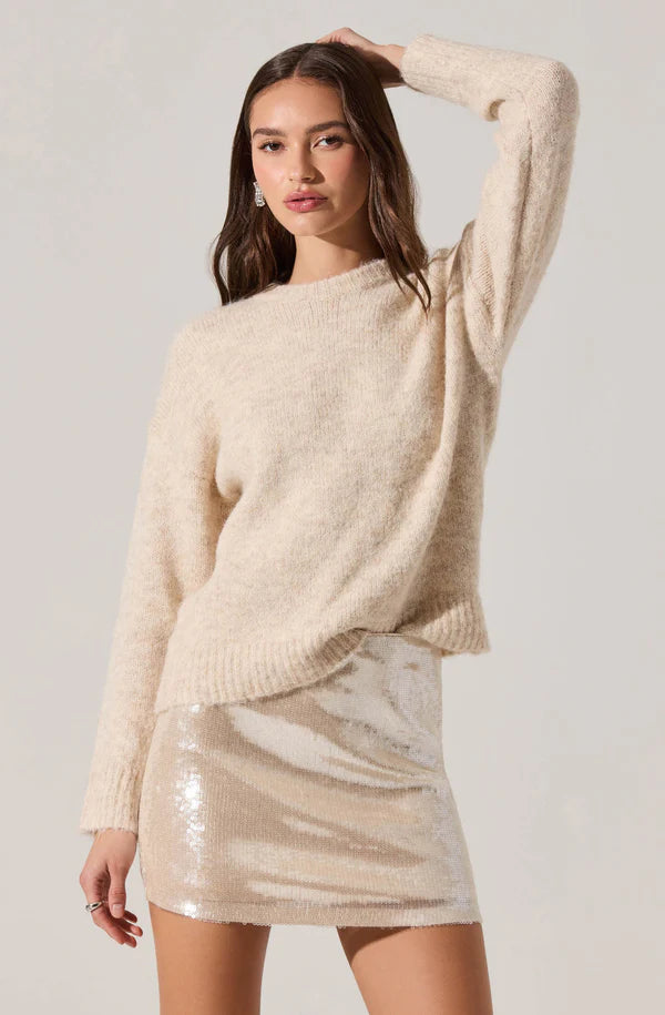 Selbie Brushed Knit Sweater - Cream