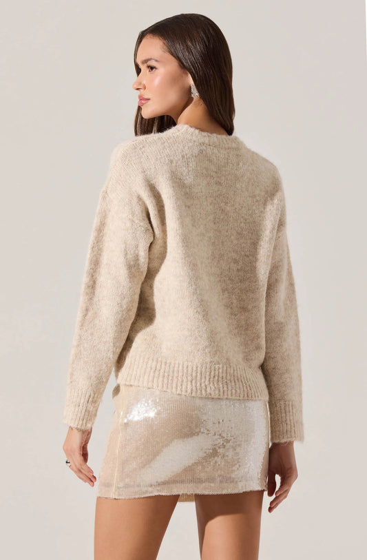 Selbie Brushed Knit Sweater - Cream