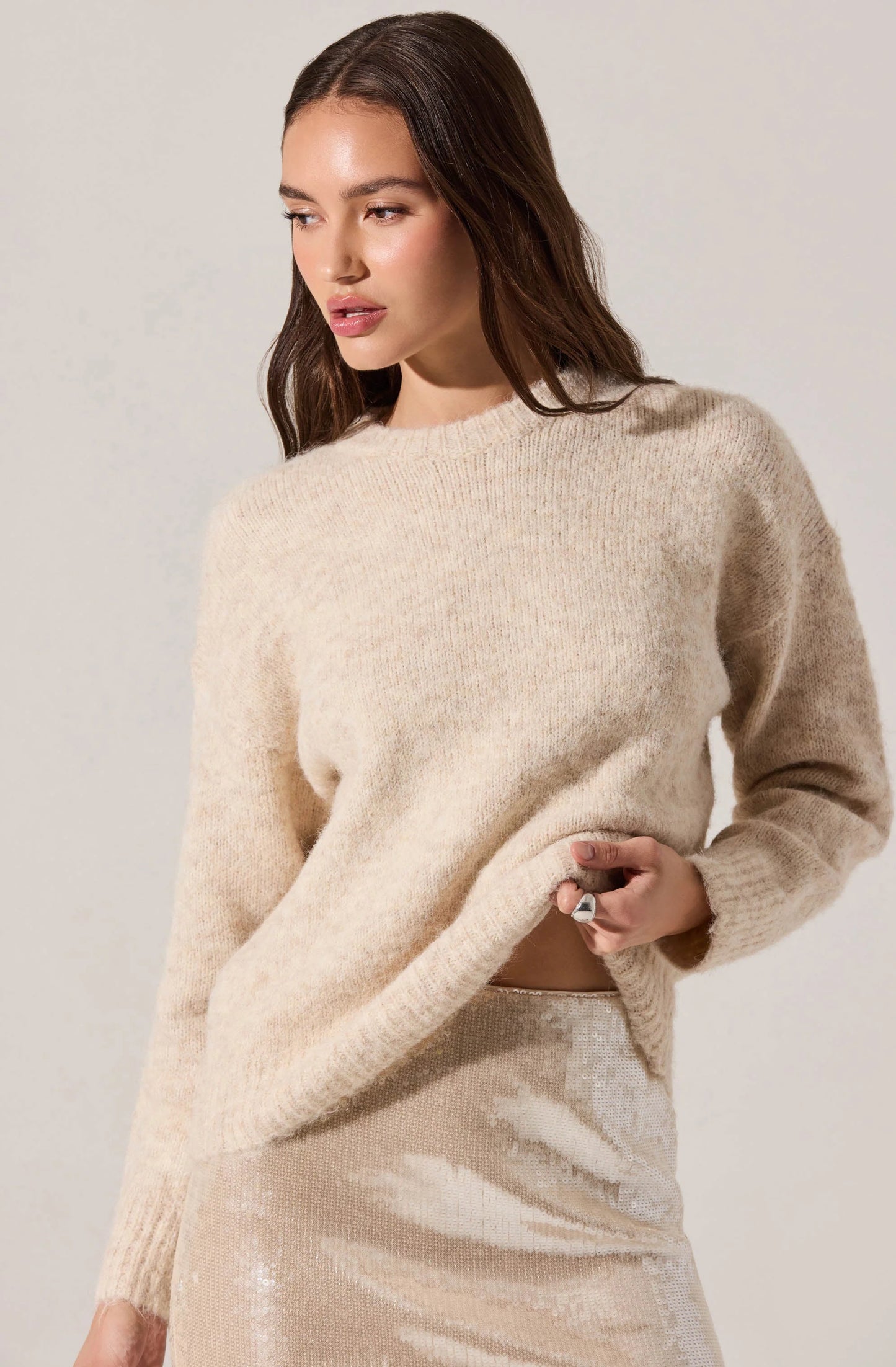 Selbie Brushed Knit Sweater - Cream