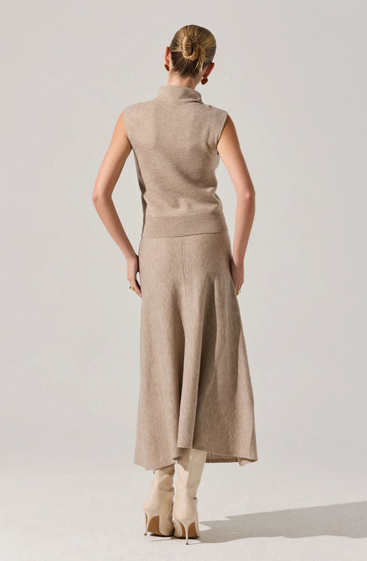 Deora Sleeveless Mock Neck Sweater - Taupe