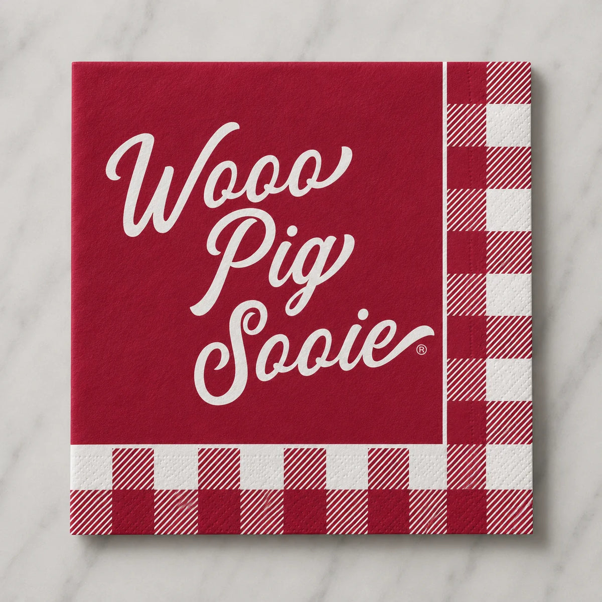 Checkerboard Full Color Napkins - Arkansas Wooo Pig Sooie