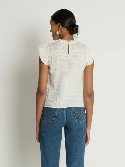 Ashley Ruffle Tank - Porcelain