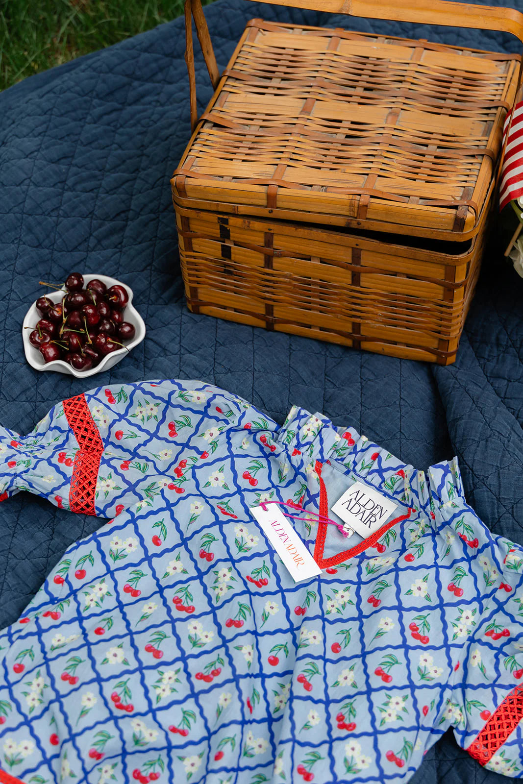 Lottie Top - Light Blue Cherry