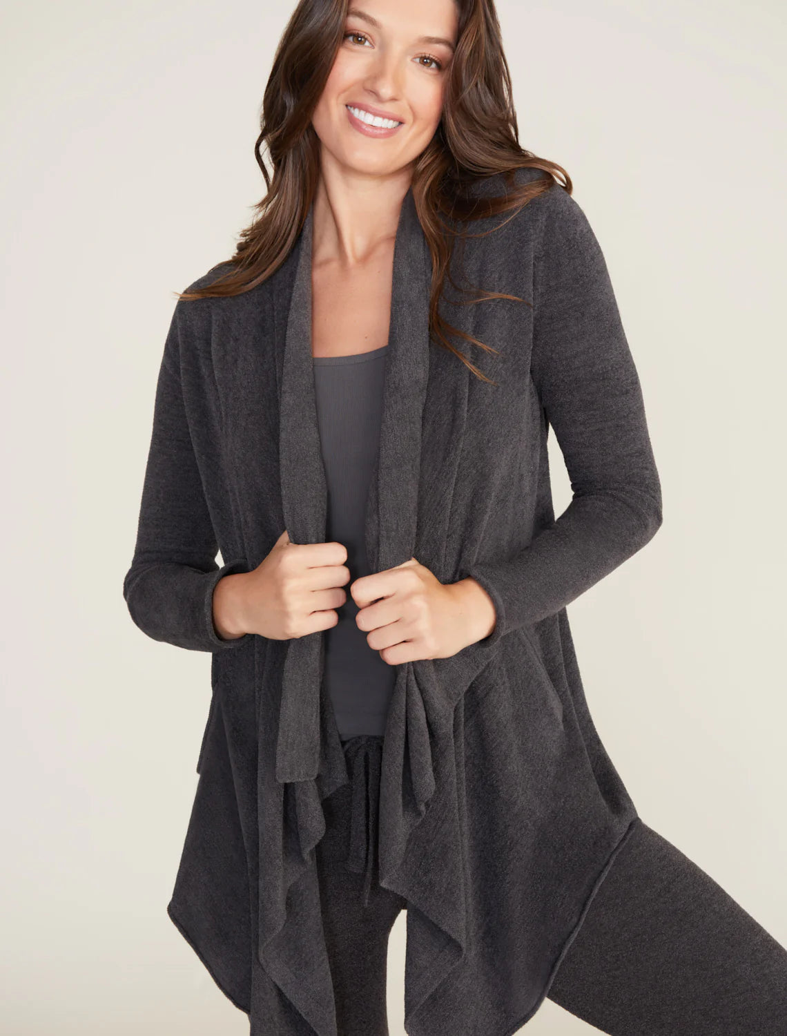 Barefoot Dreams Soft and Cozy Open Cardigan Charcoal Grey Size shops L/XL