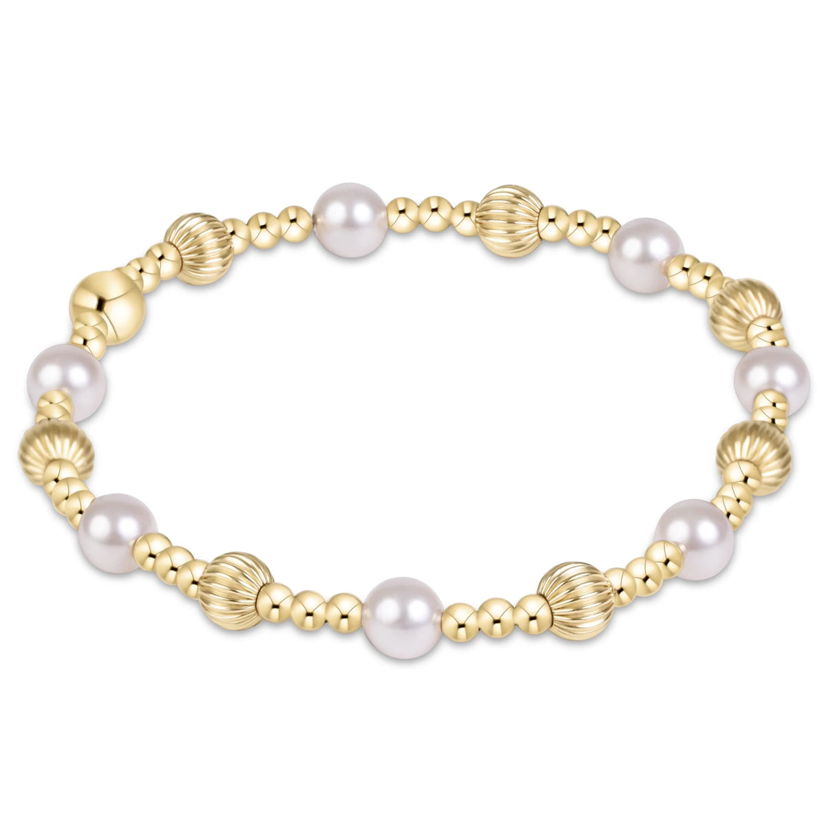 Dignity Sincerity Gold 5mm Bracelet - Pearl