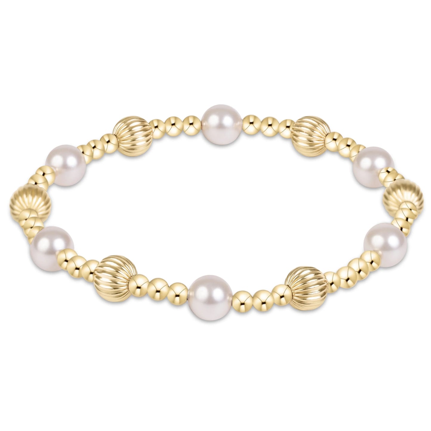 Dignity Sincerity Gold 6mm Bracelet - Pearl