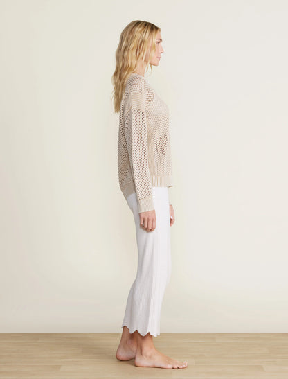 Barefoot Dreams - Sunbleached Open Stitch Pullover - Stone